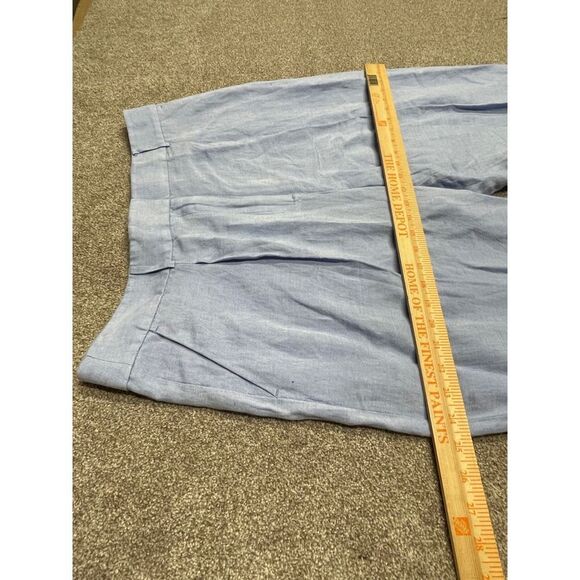 Loft wide leg trouser womens size 14 high rise blue linen blend pants nwt - Picture 8 of 12